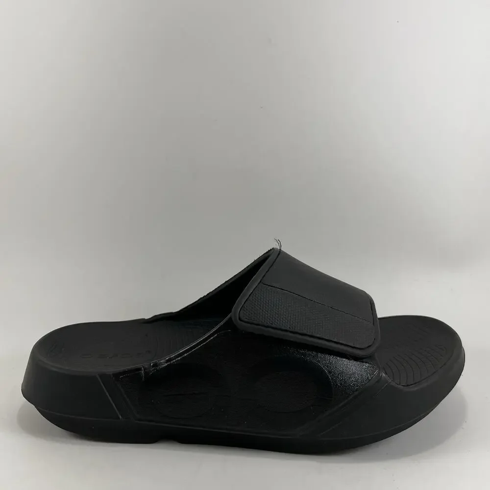 Oofos Ooahh Sport Flex Slide Sandal Mens Size 8 Black Comfort Shoes Recovery